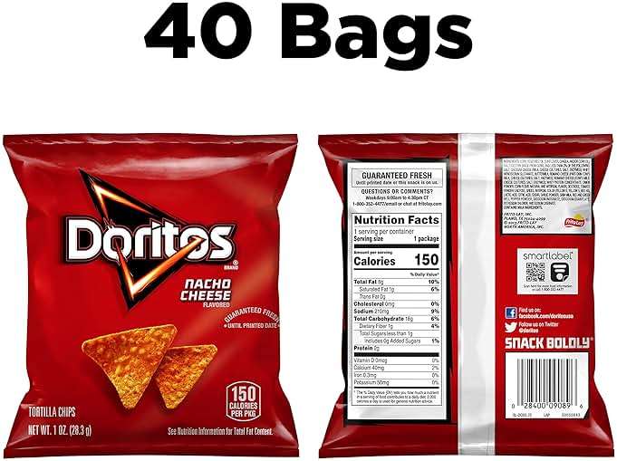Doritos Flavored Tortilla Chips, Nacho Cheese, 1 Ounce (Pack of 40) - Image 2