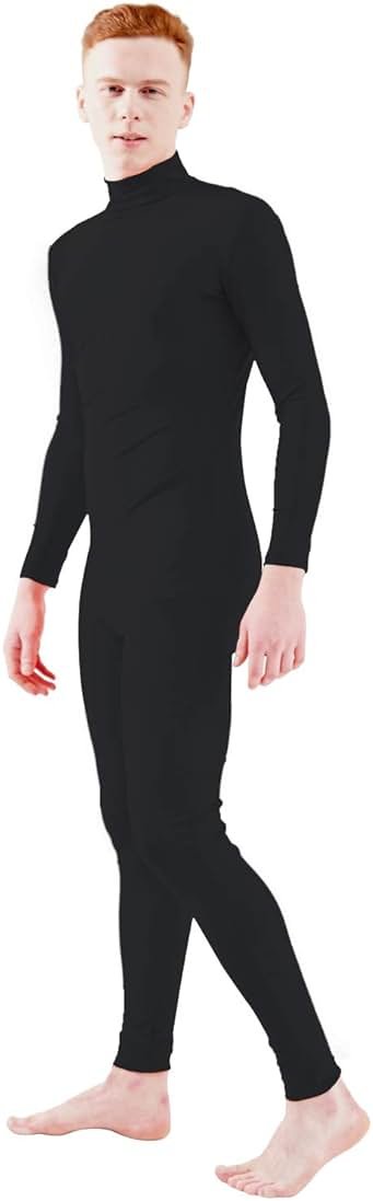 Ensnovo Adult Spandex Turtleneck Long Sleeve One Piece Unitard Bodysuit Dancewear - Product Image