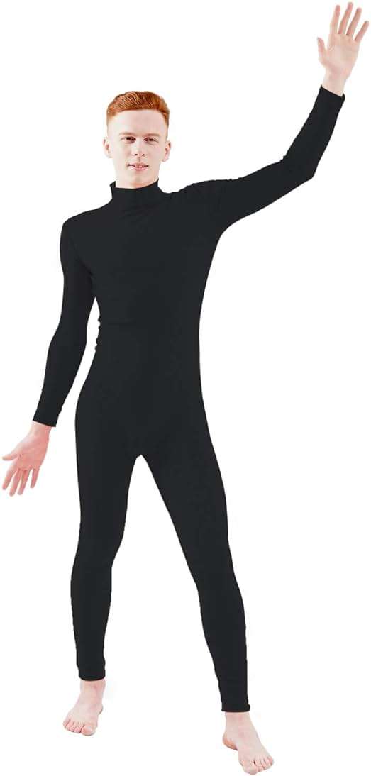Ensnovo Adult Spandex Turtleneck Long Sleeve One Piece Unitard Bodysuit Dancewear - Image 3
