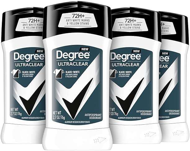 Degree Men UltraClear Antiperspirant Deodorant Black + White 72-Hour Sweat & Odor Protection Antiperspirant For Men With MotionSense Technology 2.7 Ounce (Pack of 4) - Image 1
