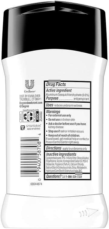 Degree Men UltraClear Antiperspirant Deodorant Black + White 72-Hour Sweat & Odor Protection Antiperspirant For Men With MotionSense Technology 2.7 Ounce (Pack of 4) - Image 2