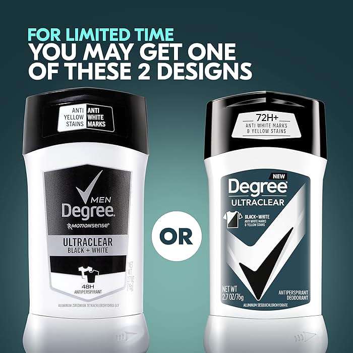 Degree Men UltraClear Antiperspirant Deodorant Black + White 72-Hour Sweat & Odor Protection Antiperspirant For Men With MotionSense Technology 2.7 Ounce (Pack of 4) - Image 3