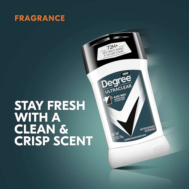 Degree Men UltraClear Antiperspirant Deodorant Black + White 72-Hour Sweat & Odor Protection Antiperspirant For Men With MotionSense Technology 2.7 Ounce (Pack of 4) - Image 5