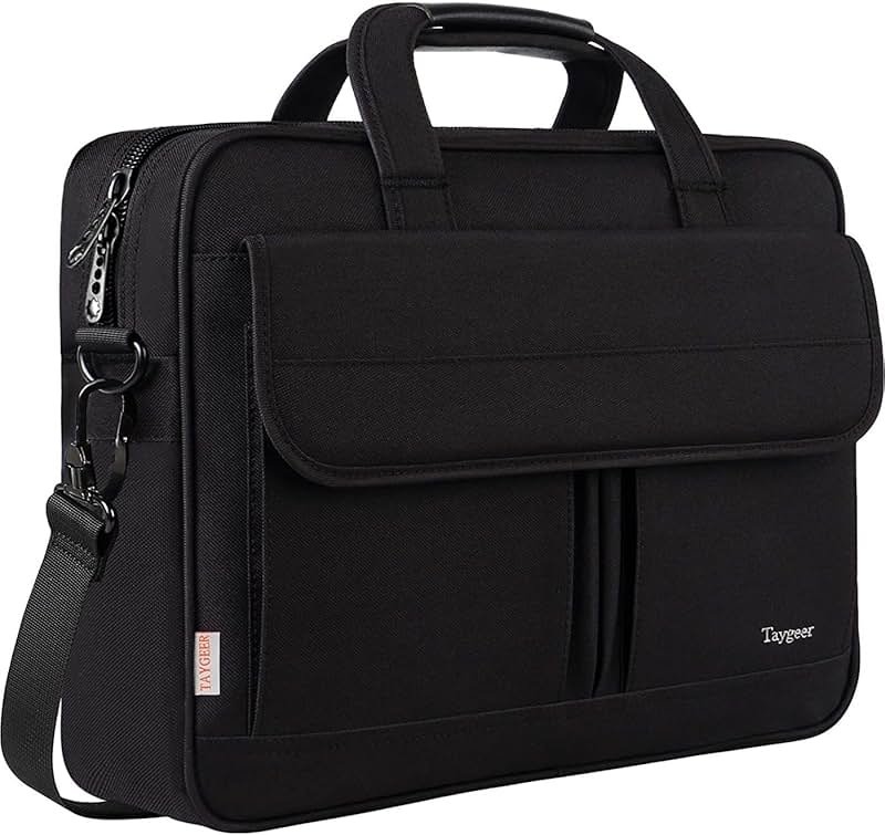Taygeer Laptop Bag 15.6 Inch, Business Briefcase Gifts for Men Women, Water Resistant Messenger Shoulder Bag with Strap, Premium Office Bag, Carry On Laptop Case for Notebook/Computer/Laptop, Black - Product Image