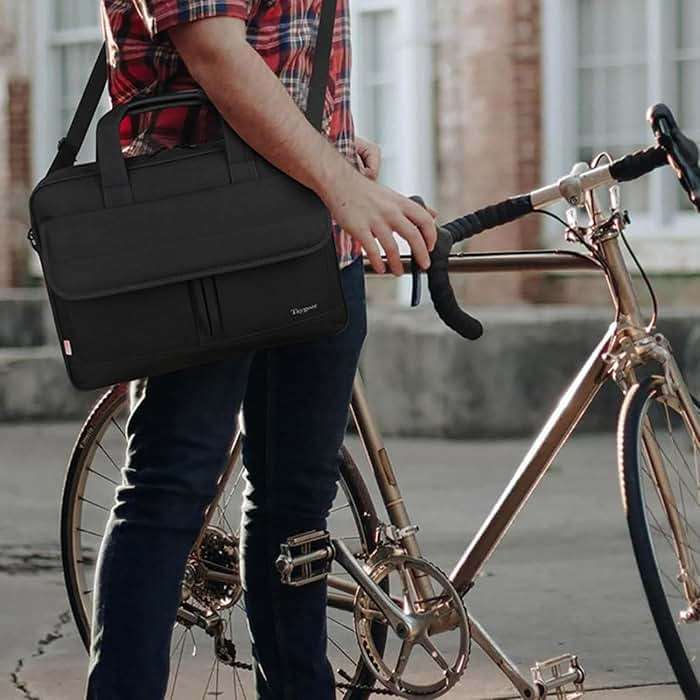 Taygeer Laptop Bag 15.6 Inch, Business Briefcase Gifts for Men Women, Water Resistant Messenger Shoulder Bag with Strap, Premium Office Bag, Carry On Laptop Case for Notebook/Computer/Laptop, Black - Image 9