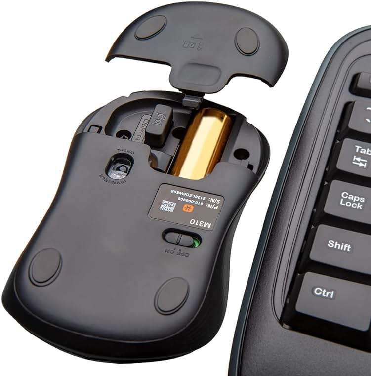Logitech MK335 Quiet Wireless Keyboard and Mouse Combo - Black/Silver Keyboard and Mouse Combo Wireless, Ambidextrous - Image 6