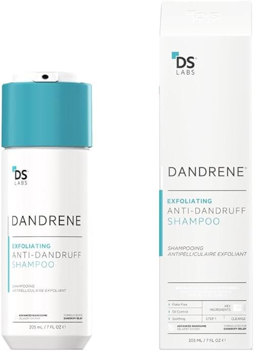 DS Labs Dandrene Dandruff Shampoo, 205mL - for Flaky, Itchy Scalp, Exfoliating Shampoo for Dry Scalp, Seborrheic Dermatitis & Scalp Psoriasis, Color Safe, Sulfate Free, With Nanosome Technology - Product Image
