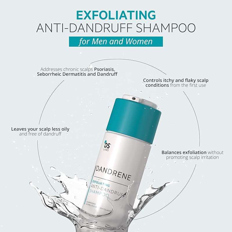 DS Labs Dandrene Dandruff Shampoo, 205mL - for Flaky, Itchy Scalp, Exfoliating Shampoo for Dry Scalp, Seborrheic Dermatitis & Scalp Psoriasis, Color Safe, Sulfate Free, With Nanosome Technology - Image 3