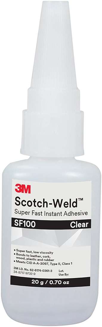 3M Scotch-Weld Super Fast Instant Adhesive SF100, Clear, 20 Gram, 1 Bottle - Fast Handling Time and Cure on Difficult-to-Bond Substrates - Image 1