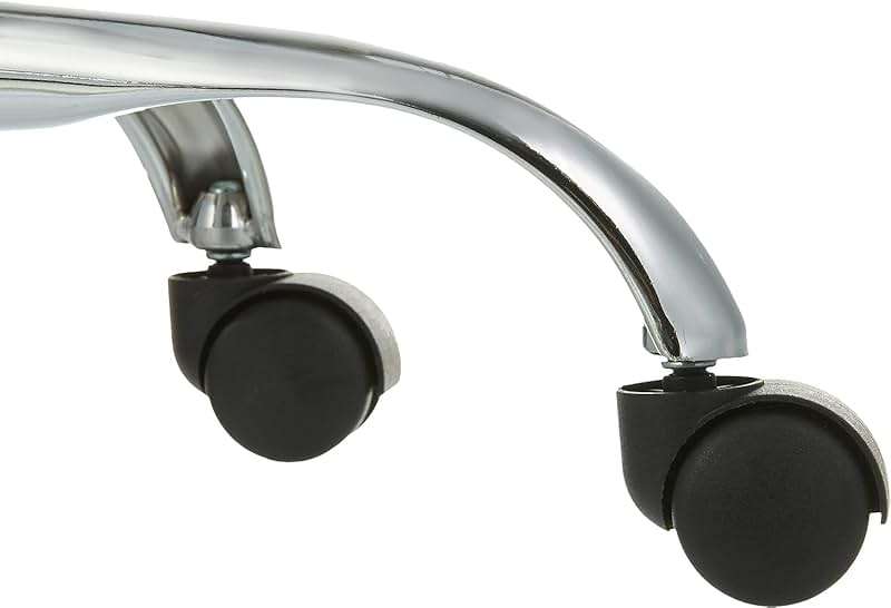 Amazon Basics Drafting Spa Bar Stool with Wheels, Height Adjustable Swivel, Black, 22.05" D x 22.83" W x 19.88" H - Image 6