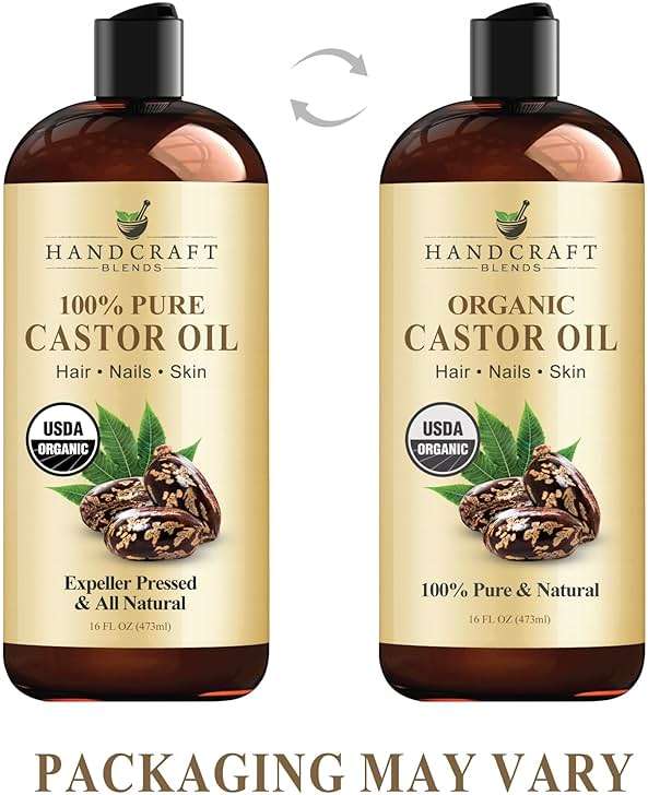 Handcraft Blends Organic Castor Oil - 16 Fl Oz - 100% Pure and Natural - Premium Grade Carrier Oil for Hair Growth, Eyelashes and Eyebrows - Hair and Body - Expeller-Pressed & Hexane-Free - Image 4