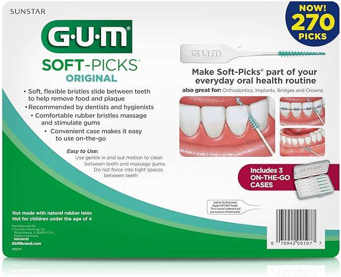 GUM Soft-Picks Original – Easy-to-Use Interdental Picks for Plaque Removal & Gum Health with Convenient Carry Case, Dentist Recommended, 270 Count - Image 2