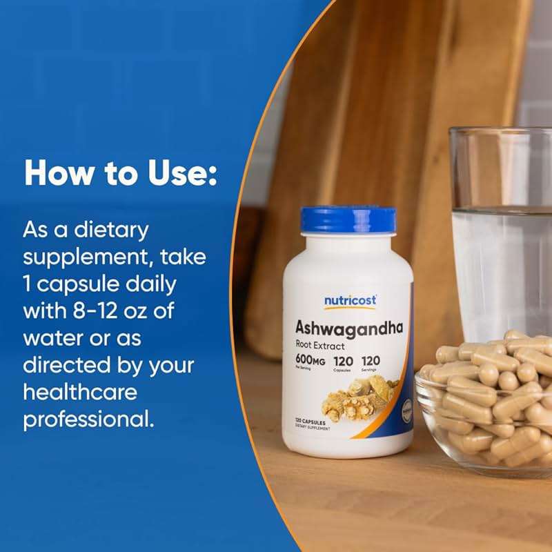 Nutricost Ashwagandha Herbal Supplement 600mg, 120 Capsules - Vegetarian, Non-GMO, Gluten Free, Ashwagandha Root - Image 7