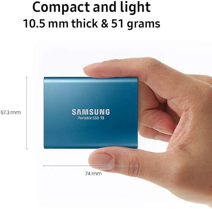 SAMSUNG T5 Portable SSD 1TB - Up to 540MB/s - USB 3.1 External Solid State Drive, Black (MU-PA1T0B/AM) - Image 2