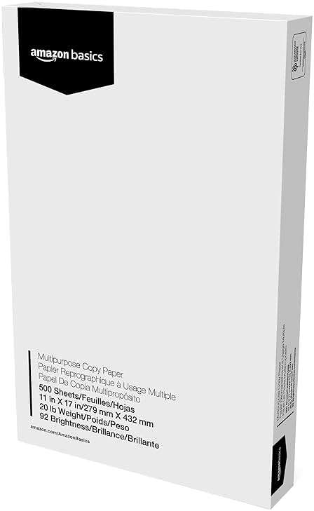Amazon Basics Multipurpose Copy Printer Paper, 20 lb, 11 x 17 Inches, 5 Reams (2,500 Sheets), 92 Bright White - Image 4