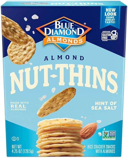 Blue Diamond Almonds Nut Thins Gluten Free Cracker Crisps, Hint of Sea Salt, 4.25 Oz Boxes (Pack of 6) - Image 1