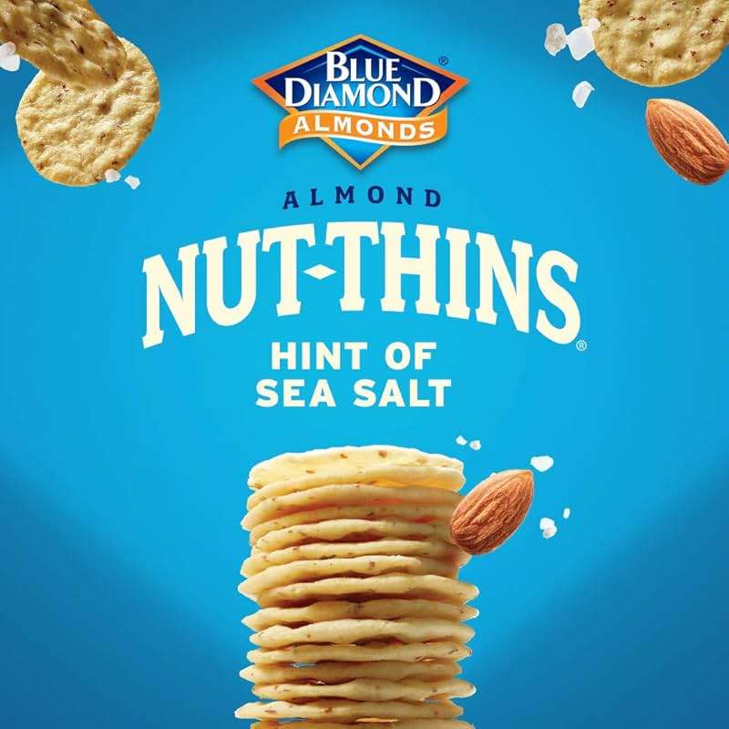 Blue Diamond Almonds Nut Thins Gluten Free Cracker Crisps, Hint of Sea Salt, 4.25 Oz Boxes (Pack of 6) - Image 3