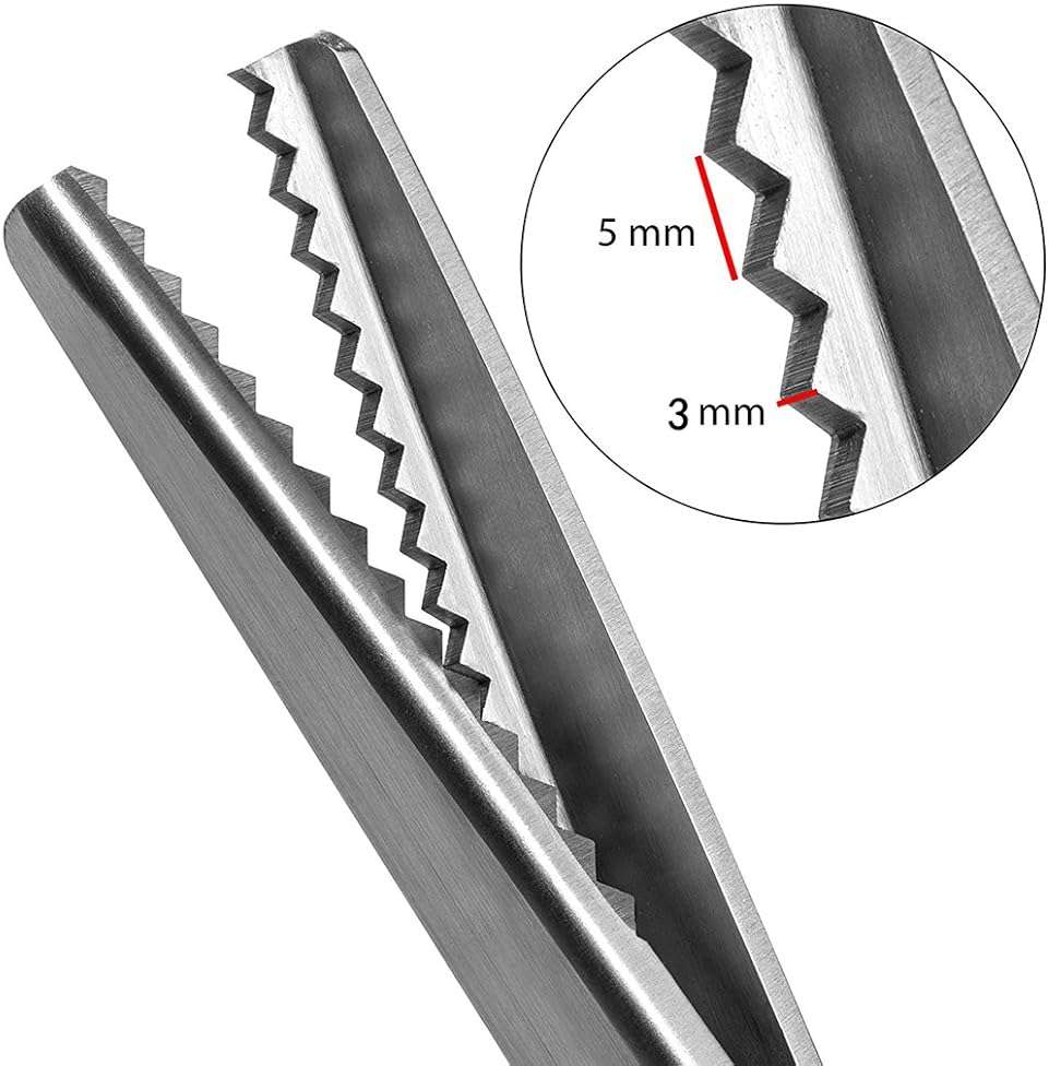 BlueSnail Stainless Steel Pinking Shears Comfort Grip Handled Professional Fabric Crafts Dressmaking Zig Zag Cut Scissors Sewing Scissors(9", Serrated, Black) - Image 2