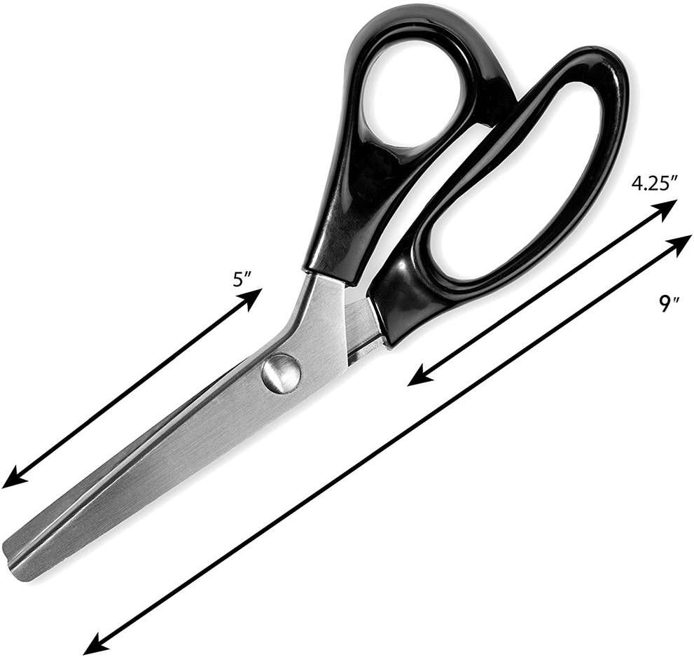 BlueSnail Stainless Steel Pinking Shears Comfort Grip Handled Professional Fabric Crafts Dressmaking Zig Zag Cut Scissors Sewing Scissors(9", Serrated, Black) - Image 3