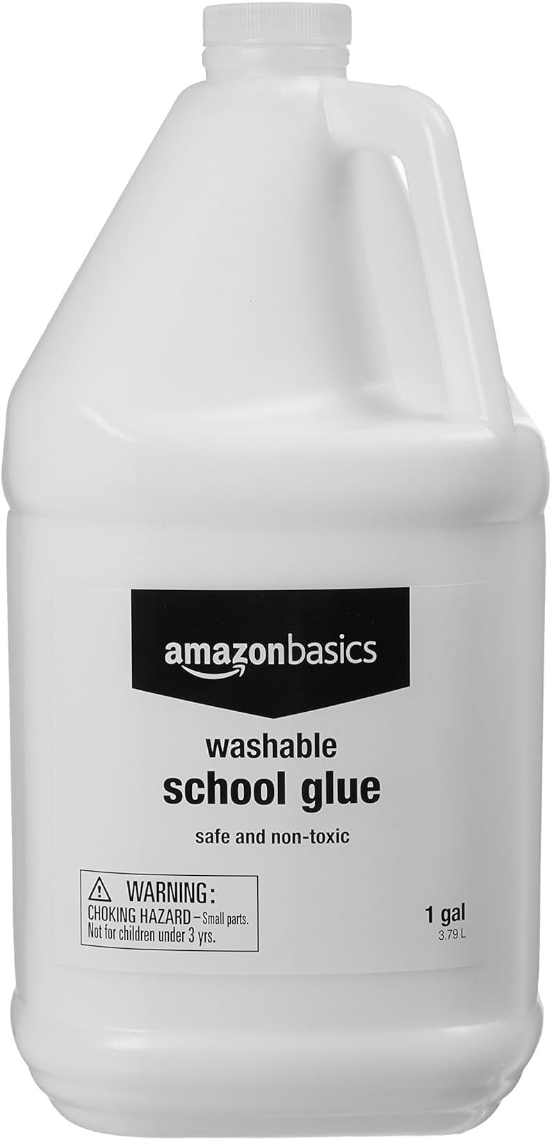 Amazon Basics All Purpose Washable School Craft Liquid Glue for Making Slime, White, Single Pack, 1 Gallon - Product Image