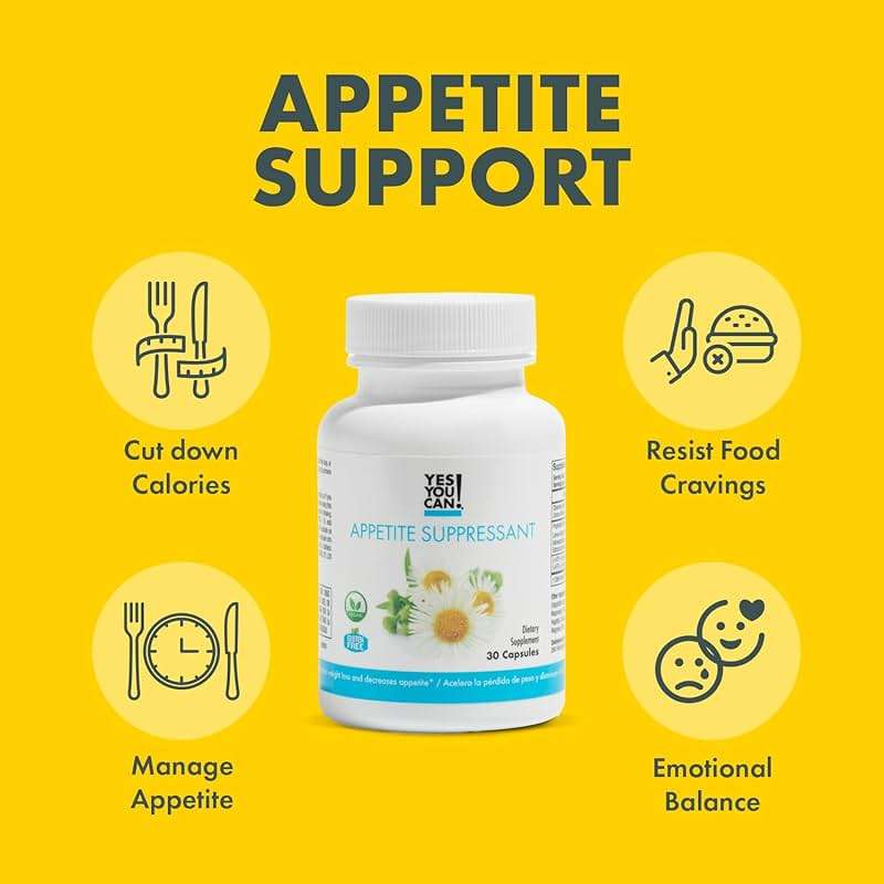 Yes You Can! Appetite Support for Body Weight Management - Healthy Relationship with Food - Includes Natural Ingredients: 5-HTP, Lemon Balm, Chamomile Extract - 30 Capsules, 1 Pack - Image 2