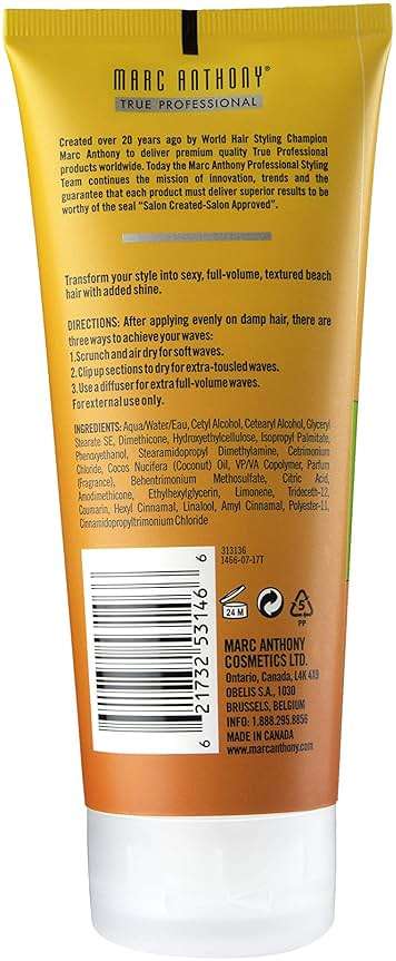 Marc Anthony Coconut Beach Waves Texture Cream 5.9 Ounce (175ml) (AB-146572) - Image 2
