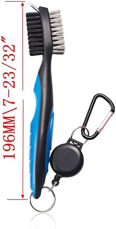 Xintan Tiger Pack of 2 Golf Club Brush Groove Cleaner with Retractable Zip-line and Aluminum Carabiner Cleaning Tools - Image 2