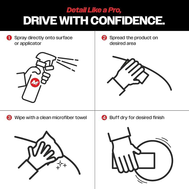 Malco Clean and Shine Interior Car Cleaner and Dressing - Best Interior Car Care to Restore Leather Plastic and Vinyl / 1 Simple Step To Clean, Condition, and Protect/Non-Glare Satin Finish (125901) - Image 7