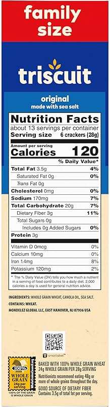 Triscuit Original Whole Grain Wheat Crackers, Vegan Crackers, Healthy Snacks, Lunch Snacks, Family Size, 12.5 oz - Image 18