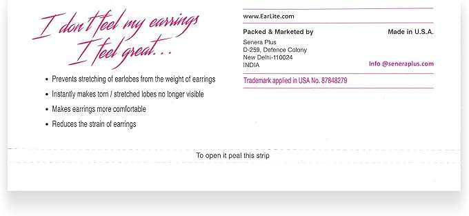 EarLite 240 (60 Ea X 4 Packs) Invisible Earring Ear Support Waterproof Patches in ZipLock Pouch - Made in USA - Image 6