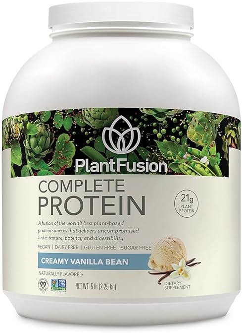 PlantFusion Complete Vegan Protein Powder - Plant Based Protein Powder with BCAAs, Digestive Enzymes and Pea Protein - Keto, Gluten Free, Soy Free, Non-Dairy, No Sugar, Non-GMO - Vanilla Bean 5lb Bulk - Product Image