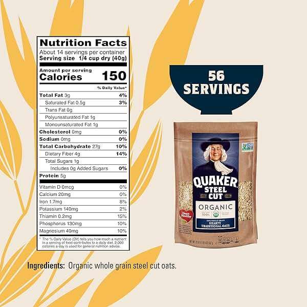 Quaker Steel Cut Oats, USDA Organic, Non GMO Project Verified, 20oz Resealable Bags (Pack of 4) - Image 2