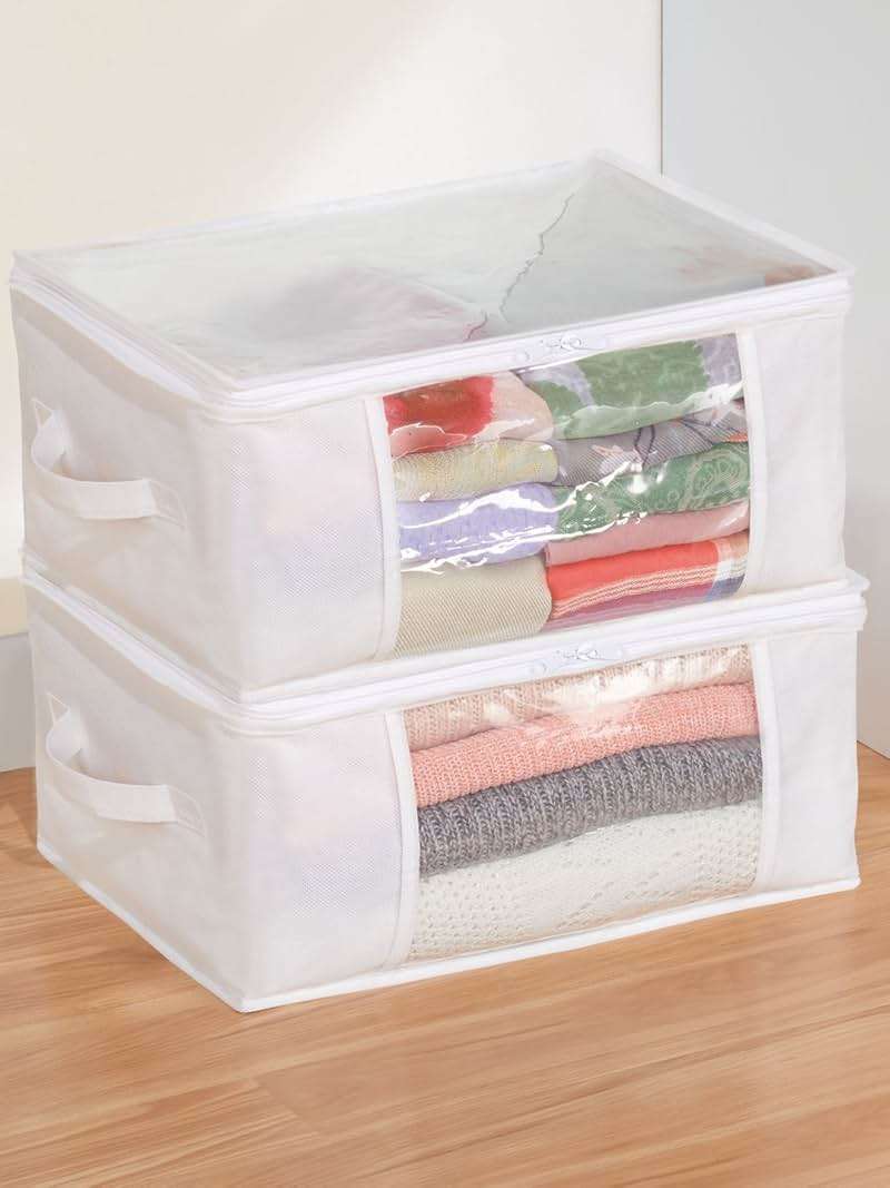 iDesign Fabric Storage Bags with Zipper, Medium, Set of 2, 16" x 12" x 8" - Image 2