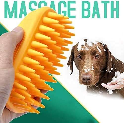 Pet Silicone Shampoo Brush for Long & Short Hair Medium Large Pets Dogs Cats,Shower Wash Curry Brush,Dog hair Products Accessories Dog Back Massage for Long & Short Hair Small Large Pets Dogs(Green) - Image 5