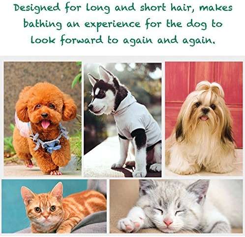 Pet Silicone Shampoo Brush for Long & Short Hair Medium Large Pets Dogs Cats,Shower Wash Curry Brush,Dog hair Products Accessories Dog Back Massage for Long & Short Hair Small Large Pets Dogs(Green) - Image 6