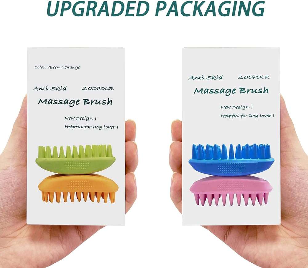 Pet Silicone Shampoo Brush for Long & Short Hair Medium Large Pets Dogs Cats,Shower Wash Curry Brush,Dog hair Products Accessories Dog Back Massage for Long & Short Hair Small Large Pets Dogs(Green) - Image 7