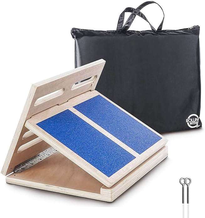 Professional Slant Board for Calf Stretching - Adjustable Wooden Incline Board - Increase Flexibility, Mobility, Pain Relief - Anti-Slip Design - Achilles - Fascia Stretcher - Tight Calves - Image 1