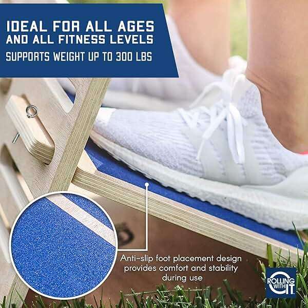 Professional Slant Board for Calf Stretching - Adjustable Wooden Incline Board - Increase Flexibility, Mobility, Pain Relief - Anti-Slip Design - Achilles - Fascia Stretcher - Tight Calves - Image 5
