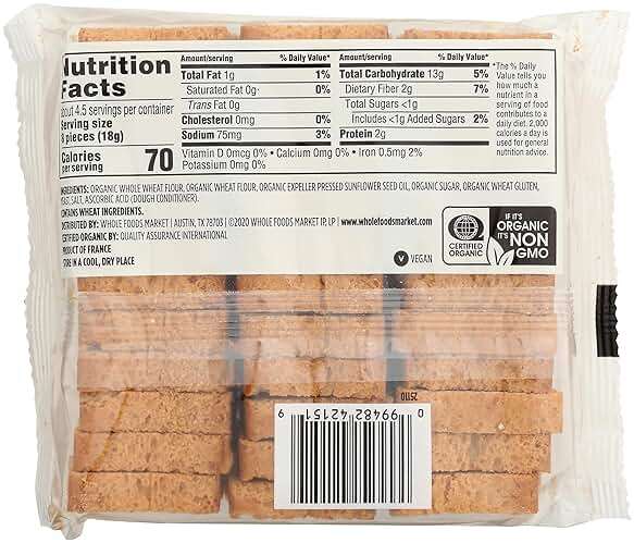 365 by Whole Foods Market, Organic Whole Wheat Mini Toast, Vegan, 2.8 Ounce - Image 3