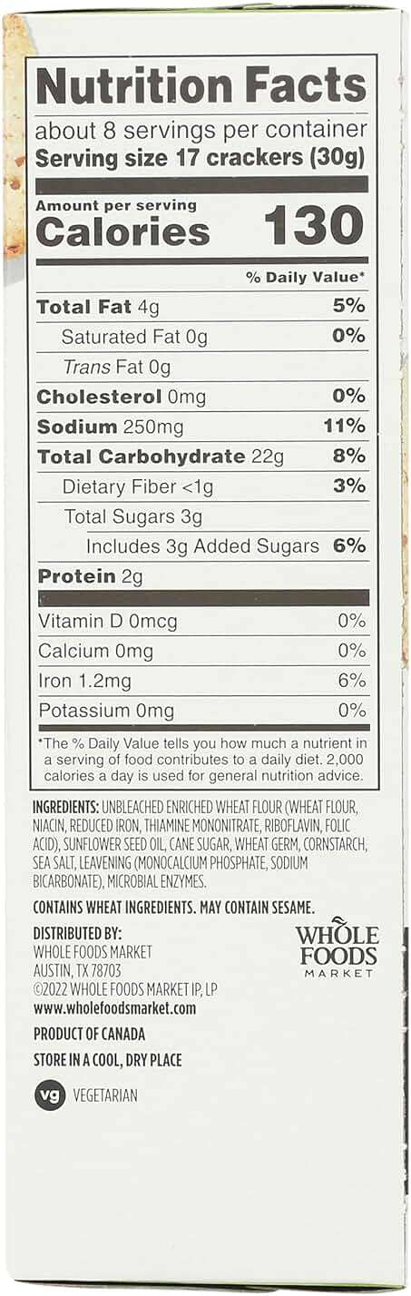 365 by Whole Foods Market, Thin Wheat Square Crackers, 8 OZ - Image 2