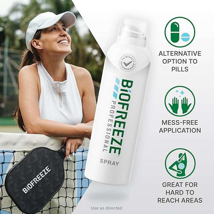 Biofreeze Professional Pain Relief Spray for Knee, Neck, Hip, Joint, Shoulder, & Simple Backache, Arthritis Pain Reliever, Sore Muscle Relief, Colorless Menthol Spray 4 Fl Oz (Pack of 3) - Image 3