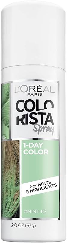 L'Oreal Paris Colorista 1-Day Washable Temporary Hair Color Spray, Mint, 2 Ounces - Product Image