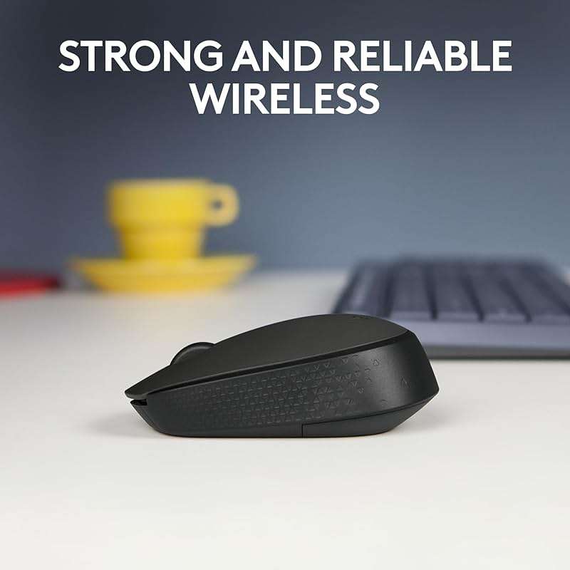 Logitech M170 Wireless Mouse for PC, Mac, Laptop, 2.4 GHz with USB Mini Receiver, Optical Tracking, 12-Months Battery Life, Ambidextrous - Black - Image 2
