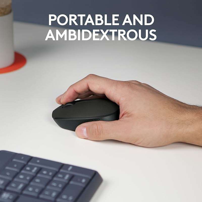 Logitech M170 Wireless Mouse for PC, Mac, Laptop, 2.4 GHz with USB Mini Receiver, Optical Tracking, 12-Months Battery Life, Ambidextrous - Black - Image 3