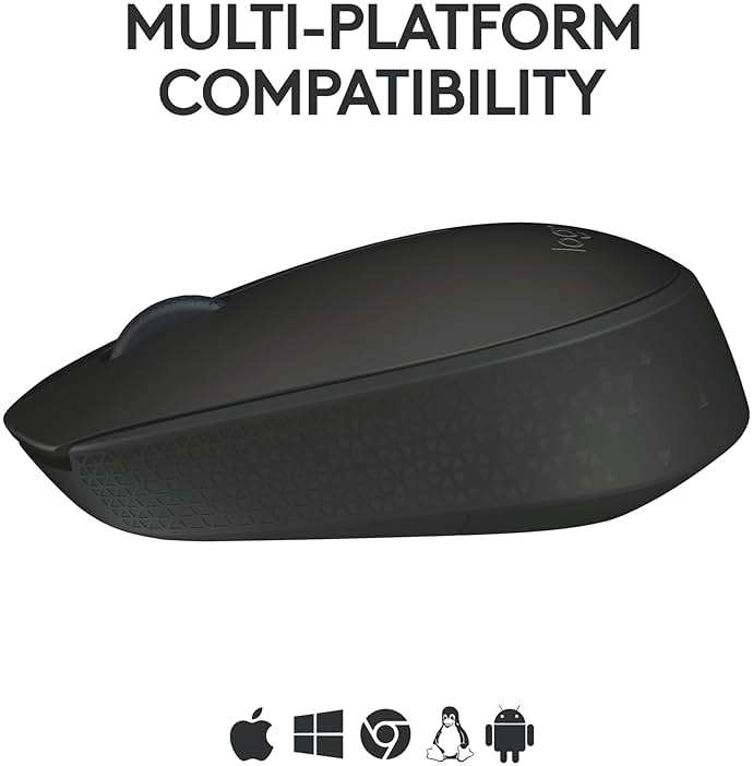 Logitech M170 Wireless Mouse for PC, Mac, Laptop, 2.4 GHz with USB Mini Receiver, Optical Tracking, 12-Months Battery Life, Ambidextrous - Black - Image 4