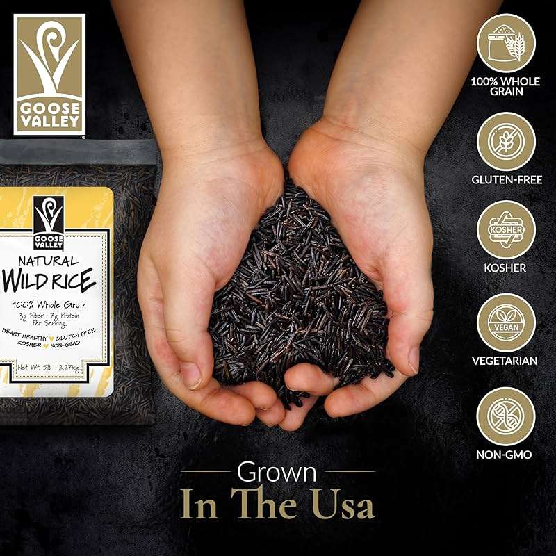 Goose Valley Natural Wild Rice - Family Reserve 5 lbs - Variety of Jumbo High Fiber and High Protein Whole Grain Rice for Healthy Heart - Image 4