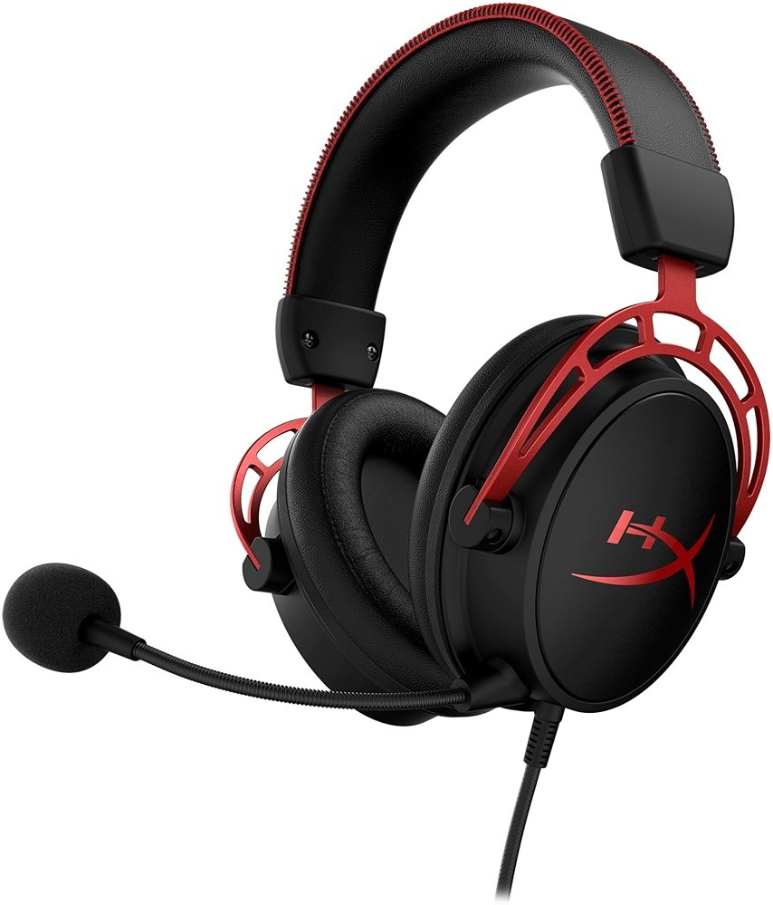 HyperX Cloud Alpha - Gaming Headset, Dual Chamber Drivers, Legendary Comfort, Aluminum Frame, Detachable Microphone, Works on PC, PS4, PS5, Xbox One, Xbox Series X|S, Nintendo Switch and Mobile – Red - Product Image