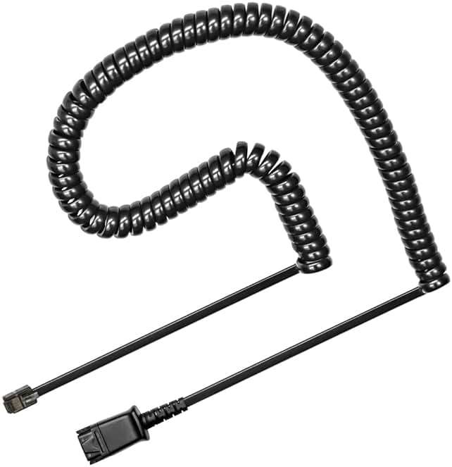 TruVoice U10P-S Adapter 38099-01 for Plantronics Quick Disconnect (QD) Headsets - RJ9 Jack is Compatible with Yealink, Grandstream, Ooma and Snom Desk Phones - Image 1