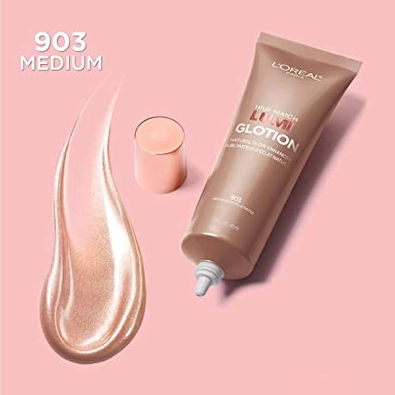 L'Oreal Paris Makeup True Match Lumi Glotion, Natural Glow Enhancer, Illuminator Highlighter, Bronzing Drops For a Sun-Kissed Glow, 903 Medium - Image 3