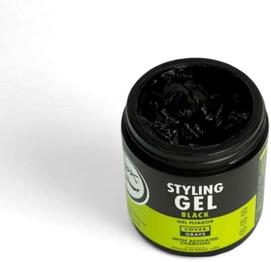 Rolda Black Styling Hair Gel - Medium To Strong Hold With Medium Shine For a Wet Slicked Back Look With All Day Hold - Activated Black Charcoal Covers Grey Hair Instantly 17.6oz (2PK) - Image 9